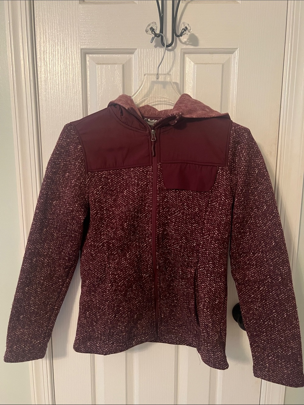 Women’s Burgundy Hooded Jacket